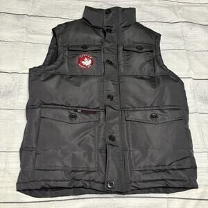 Canada Weather Gear Mens Size XL Quilted Puffer Vest Coat Jacket Outdoors Black